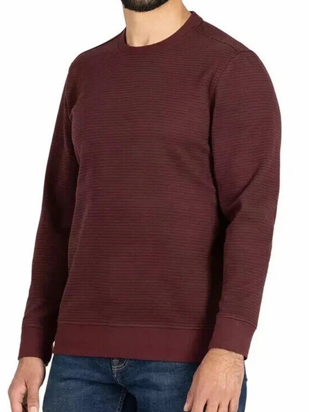 NEW Gerry Men's fuzzy Crewneck Sweater in Burgundy